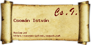 Csomán István névjegykártya